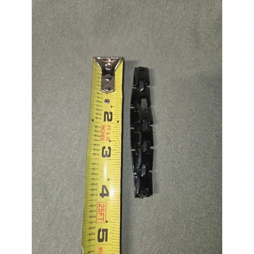 Mens Black Rectangular Link Bracelet